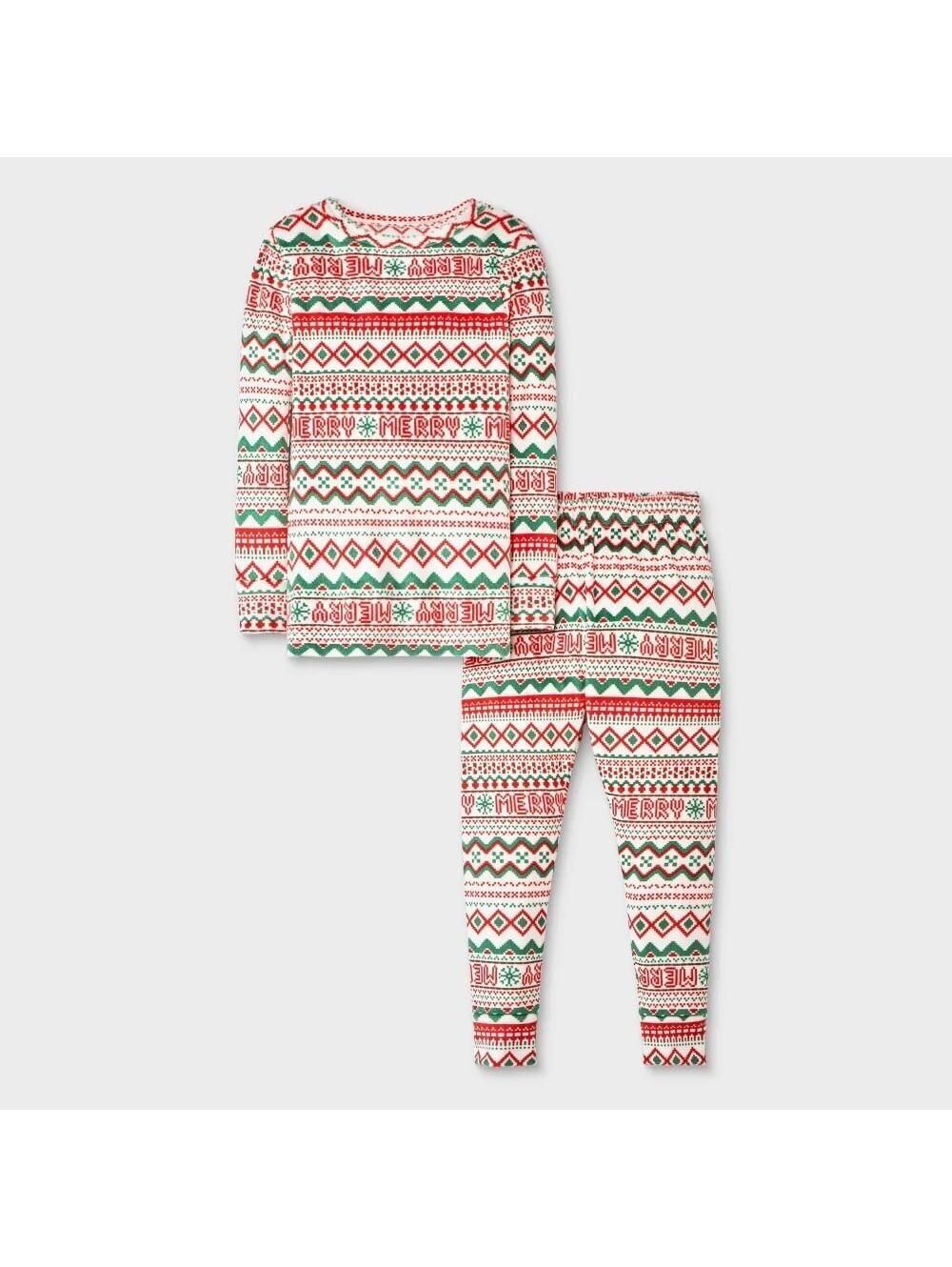 Toddler Boys' 2pc Fair Isle Snuggly Soft Pajama Set - Cat & Jack™ Cream 4T